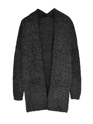 Amiliashp Women's Open Front Loose Causal Cable Knit Long Cardigan Sweater Oversized Outwear Jacket Coat with Pockets
