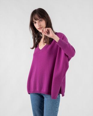 PULL COL V OVERSIZE MANCHE 3/4