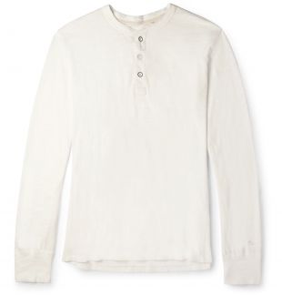 Off-white Cotton-Jersey Henley T-Shirt