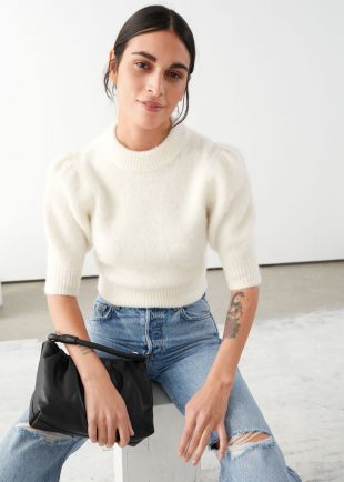 Wool Blend Puff Sleeve Jumper