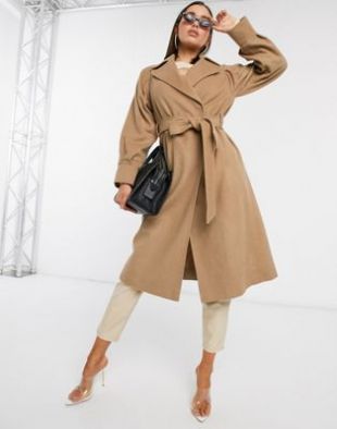 Belted Tailored Wool Coat