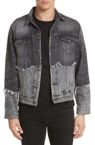 R13 Shredded Two-Tone Denim Jacket | Nordstrom