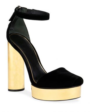 Black Velvet Platform Sandals