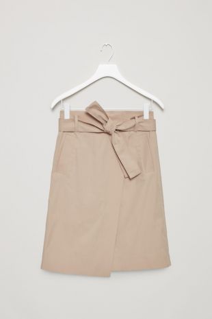 Belted Wrap-Over Skirt