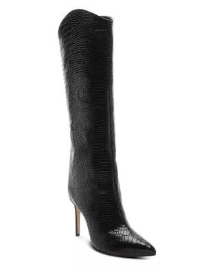 Maryana Snake Embossed High-Heel Boots