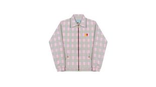 veston Solidorion à carreaux mauves et roses