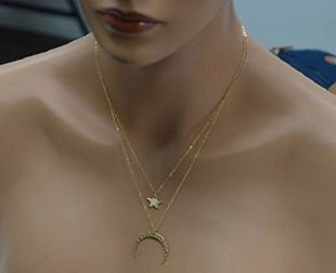 Moon & Star Neck­lace