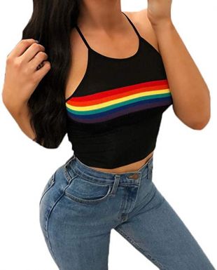 Crop top rainbow