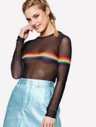 Top en tulle transparent
