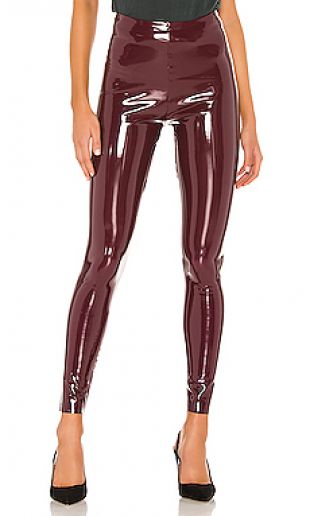 Burgundy  Leather Leggings