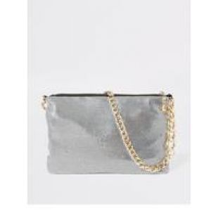 Sil­ver Chain­mail Un­der­arm Bag