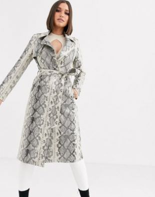 Trench Coat In Snake Print