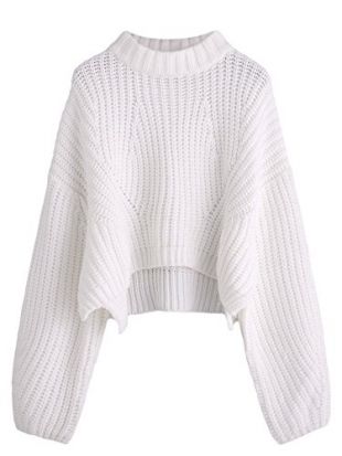 Shein - Crop Top Sweater White