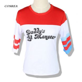 US $5.04 10% OFF|High Quality Cosplay Costume Suicide Squad Harley Quinn T Shirt Shorts Batman Joker Daddy's Lil Monster Clown Print Cosplay-in Movie & TV costumes from Novelty & Special Use on AliExpress