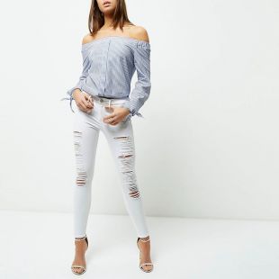 White ripped Molly Jeans