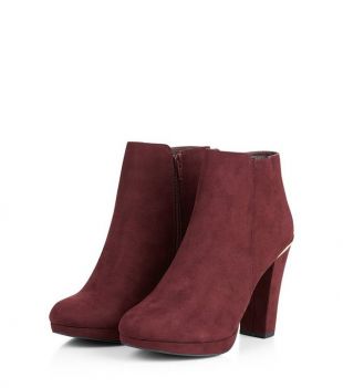Suede  Trim Platform Boots