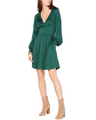 MICHAEL Michael Kors Womens V-Neck Cocktail Party Dress Green L
