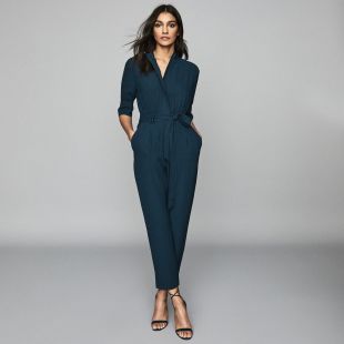 Teal Utility Jumpsuit