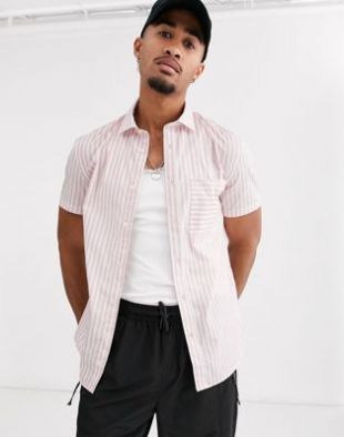 Celio - Chemise à rayures verticales - Rose | ASOS