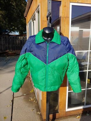 80s White Stag pleine zip bleu bleu puffer veste de ski taille M/L vintage