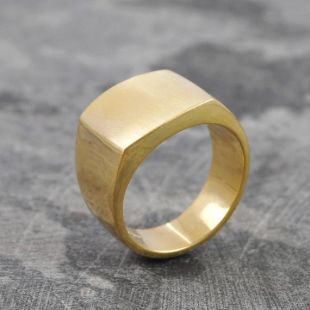 Gold Signet Ring, Fathers Day Ring, Gift For Men, Square Ring, Mens Ring, Gold Ring, Graduation Ring, Gift For Dad, 925 RIng, Handmade Ring