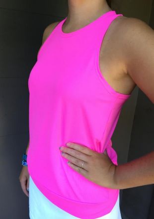 Néon rose Loose Fit Racer Split exercice dos débardeur