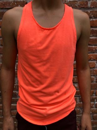 100% Cotton Neon Orange Tank Top