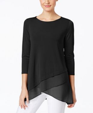 Yellow  Crossover-Hem Tunic