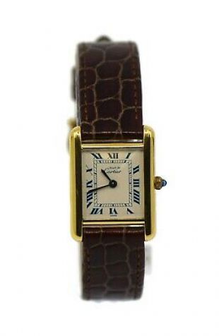 Cartier Tank Sterling Silver Gold Plated Watch 4512  | eBay
