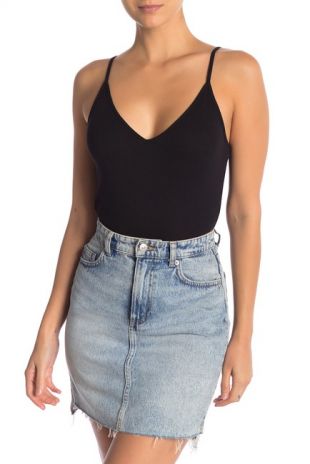 BP. - V-Neck Ribbed Thong Top