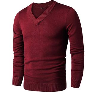 LTIFONE Sweaters for Men,V Neck Slim Comfortably,Knitted Long Sleeve