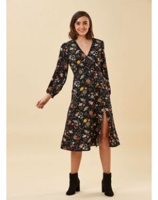Lucid Space Print Midi Dress