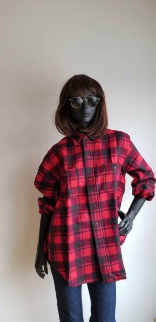 LeBazrdeville - Lumberjack Shirt, Vintage plaid Shirt, 80s hunter shirt ...