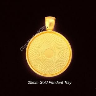 10 Plateaux de pendentif d'or, réglage de lunette 25mm, 1 pouce de lunette d'or, tonalité d'or plaquée, pendentif blanc d'or, banque de lunette de DIY, 25mm Gold Bezel 25MRDTRG