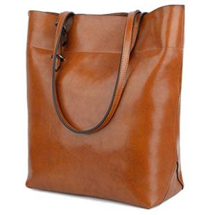 brown leather hand­bag