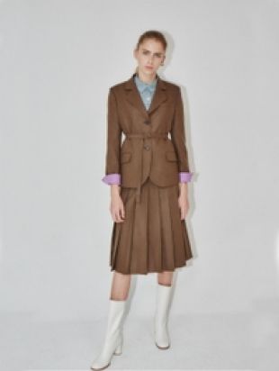 Brown Pleated Skirt