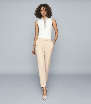 Joanne Cream Cropped Tailored Trousers