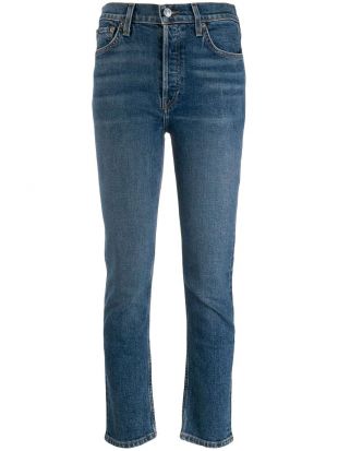 Blue High Rise Slim Jeans