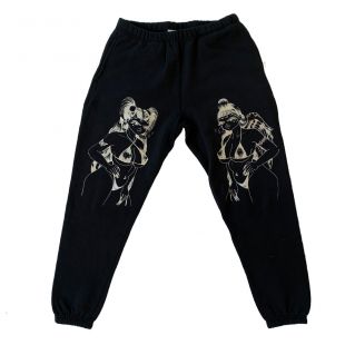 Black Embroidered Sweatpants