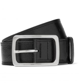 Black 4.5cm Black Leather Belt