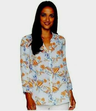 White Floral Blouse