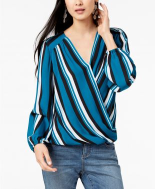 Blue Wrap Blouse