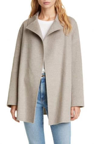 Gray  Cashmere Overlay Coat