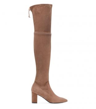 Brown long boot
