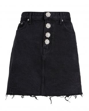 Reese Crystal Embellished Denim Skirt