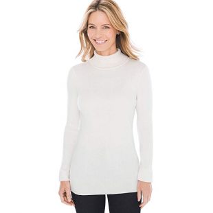 Chico's Women’s Coolmax Pullover Turtleneck Sweater with Moisture Wick Technology