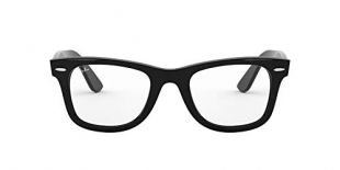 Ray-Ban RX4340V Wayfarer Eyeglass Frames, Shiny Black/Demo Lens, 50 mm