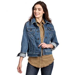 Wrangler Women's Western Denim Fashion Jacket Indigo Medium