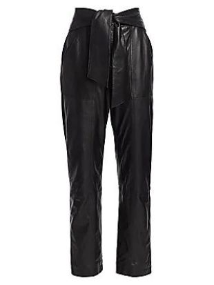 Vegan Leather Tie-Waist Pants