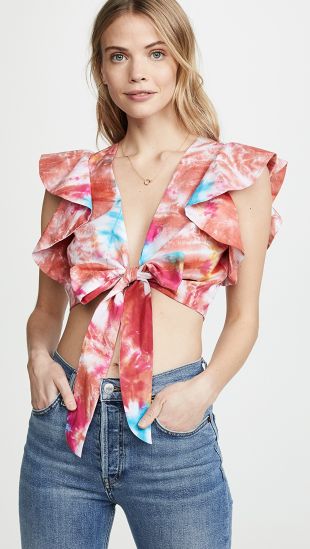 Tie Dye Wrap Top